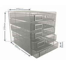 Load image into Gallery viewer, SDS M750S Wire Mesh Metal 5-Drawer Filing System - Silver
