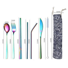 Load image into Gallery viewer, Multi Colour Finish 8pc Fork and Knife Traveling Set (FKS-002-CL)
