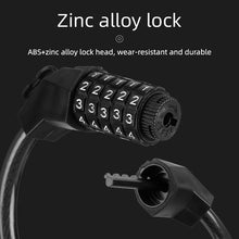 Load image into Gallery viewer, Cyclingbox - 5 Digit Code Cable Lock - Black
