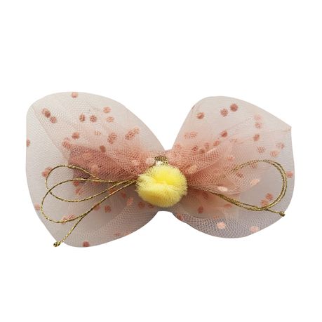 Girly & Soft Bow Fabric Hair Clip - Pink