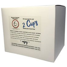 Load image into Gallery viewer, Delish Coffee Roastery - 15 Sachets of 2 Cups Ground Coffee - Medium Roast
