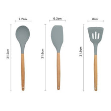 Load image into Gallery viewer, Silicone &amp; Wood Kitchen Utensil Set (Set of 13)
