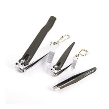 Load image into Gallery viewer, Kellermann Toenail and Nail Clippers + Tweezers in Black and Silver 3 Piece
