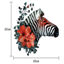 Load image into Gallery viewer, Floral Zebra Head Art Sticker for Wall Decoration

