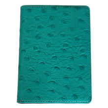 Load image into Gallery viewer, Passport Cover - Ostrich Leather - Turquoise
