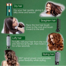 Load image into Gallery viewer, 4 in 1 Hot Air Hair Brush, Comb, Hair Dryer, Straightener &amp; Curler Pink
