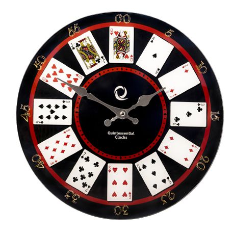 Quintessential Clocks Decorative Glass Wall Clock Playing Cards Themed Buy Online in Zimbabwe thedailysale.shop