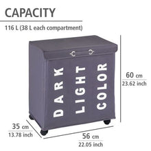 Load image into Gallery viewer, Wenko - Trivo - 3 Compartment Laundry Bin - Grey 116L
