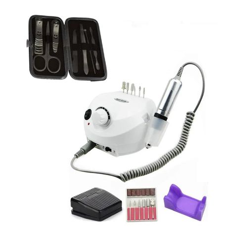 Nail Polisher Machine with Grooming Set - White