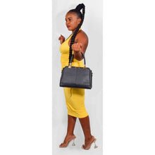 Load image into Gallery viewer, Urban Muse Sidewalk Structured Tote - Black &amp; Gold
