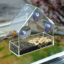 Load image into Gallery viewer, Pet Window Bird Feeder Wild Table Hanging Suction Perspex
