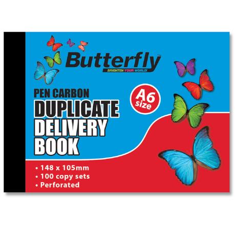 Butterfly A6 Pen Carbon Duplicate Book - Delivery - Pack of 10 Books Buy Online in Zimbabwe thedailysale.shop