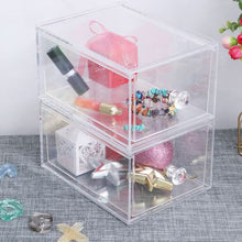 Load image into Gallery viewer, Styleberry Acrylic Stackable Cosmetic Organiser Drawers – 2 Pack
