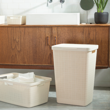 Load image into Gallery viewer, Curver by Keter - Jute Laundry Hamper Oasis White

