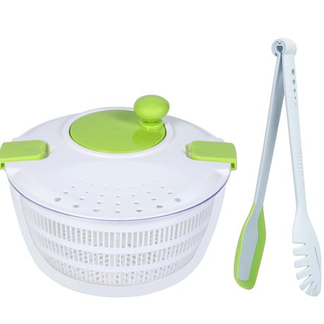 Heartdeco Kitchen Salad Spinner Bowl Colander with 3in1 Tong Set