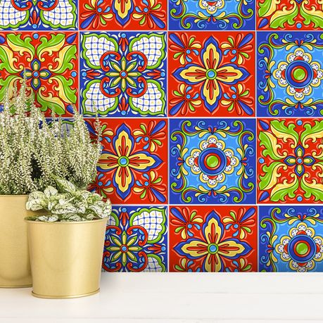 Tilevera Tile Stickers - Mexican Talavera - 15x15cm Buy Online in Zimbabwe thedailysale.shop