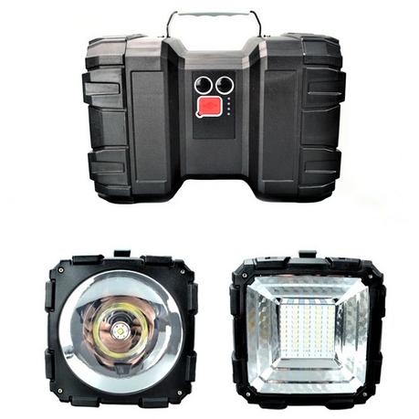 Rechargeable Double Head 2-Way illumination Searchlight 3+4 Light Modes