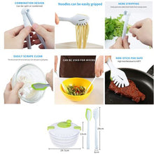 Load image into Gallery viewer, Heartdeco Kitchen Salad Spinner Bowl Colander with 3in1 Tong Set

