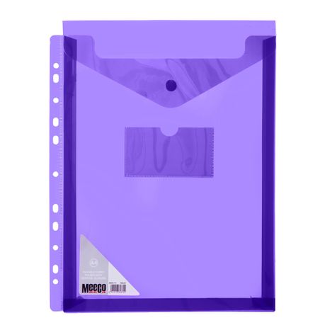 Meeco Fileable Carry Folder with Vertical Closure - A4 - Violet Buy Online in Zimbabwe thedailysale.shop