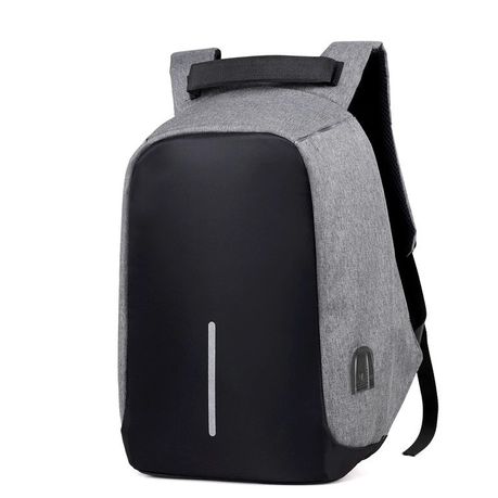 Anti theft back pack (Dual port) - Grey Buy Online in Zimbabwe thedailysale.shop