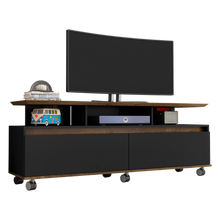 Load image into Gallery viewer, Linx Rack Texas Entertainment TV Stand - Black &amp; Brown
