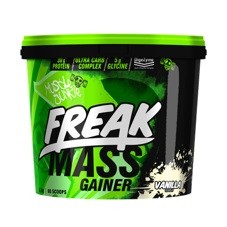 Muscle Junkie Freak Mass All-in-One Vanilla 4Kg Mass Gainer Buy Online in Zimbabwe thedailysale.shop