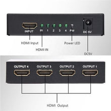 Load image into Gallery viewer, 1 to 4 Port HDMI Splitter 4K Adapter Converter for HDTV, 3D, TV, PC
