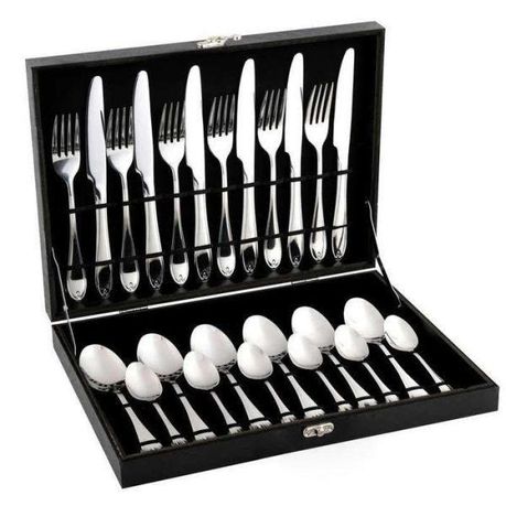 24 Piece Kitchen Cutlery Set-Silver Buy Online in Zimbabwe thedailysale.shop