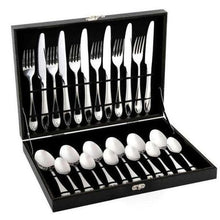 Load image into Gallery viewer, 24 Piece Kitchen Cutlery Set-Silver
