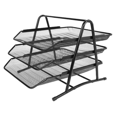 3-Tier Wire Mesh Letter Tray Set - Black Buy Online in Zimbabwe thedailysale.shop
