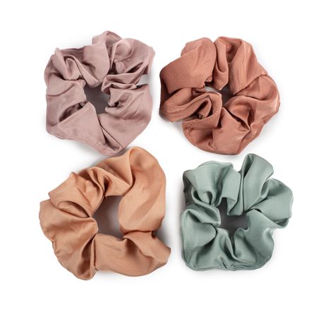 Set of 4 - Large Satin Silk Hair Scrunchies By Great Empire Buy Online in Zimbabwe thedailysale.shop