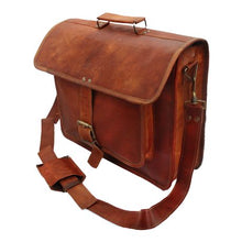 Load image into Gallery viewer, Minx - Genuine Buffalo Leather Santorini Laptop Bag Brown 16
