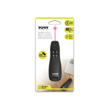 Port Connect Wireless 2.4GHz Red Laser Presenter - Black Buy Online in Zimbabwe thedailysale.shop