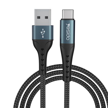 AfroTech YESIDO 2 meter Aluminum Alloy Nylon braided Type C Cable CA-63 Buy Online in Zimbabwe thedailysale.shop