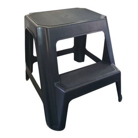 Step Stool - 2 Steps - Double Step - Black