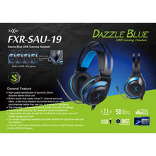 Load image into Gallery viewer, Foxxray SAU-19 Dazzle Blue USB Gaming Headset
