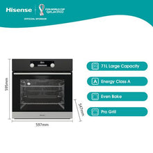 Load image into Gallery viewer, Hisense-71L Eye Level Built In Oven-Black Glass
