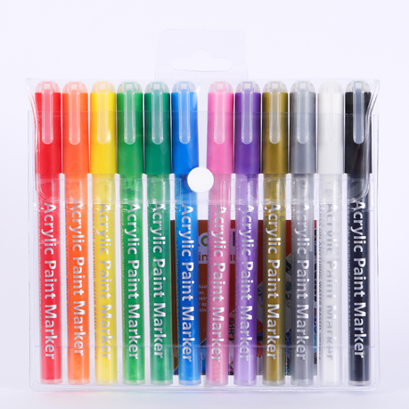 12 Set Large Acrylic Paint Pens Colour Markers Highlighter Fineliner Art