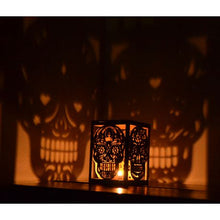 Load image into Gallery viewer, Candle Holder Lantern Sugar Skull Magic Shadow Box

