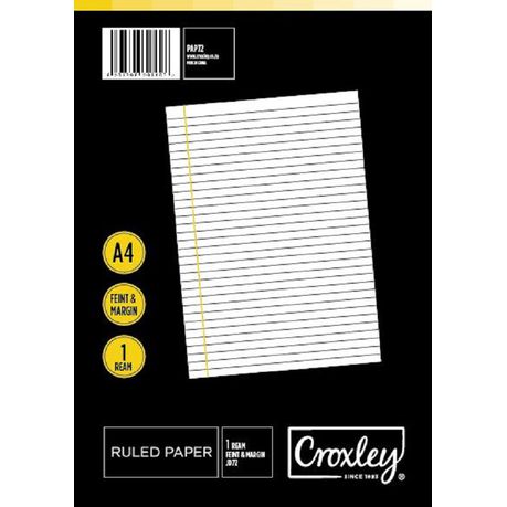 Croxley JD72 F&M Ruled Paper A4 Single Sheets - 1 Ream Buy Online in Zimbabwe thedailysale.shop