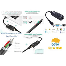 Load image into Gallery viewer, MR A TECH USB 3.0 to 10/100/1000 Mbps Gigabit Ethernet fast adapter
