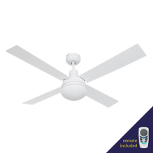 Load image into Gallery viewer, Zebbies Lighting - Goshawk - White Ceiling Fan with Reversible Blades
