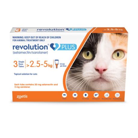 Revolution Plus Cat Orange 0.5ml (2.6-5kg) 3 Pippets Buy Online in Zimbabwe thedailysale.shop