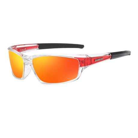 Dubery Sports Safety Mens Polarized Sunglasses Red/Orange