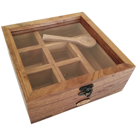 Imported Acacia Wood Spice Box Buy Online in Zimbabwe thedailysale.shop