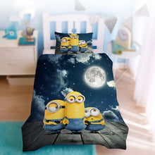 Load image into Gallery viewer, Minions Moonlighting 3D Printed Single Bed Duvet Cover Set
