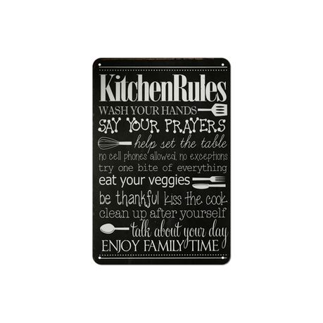 Retro Vintage Decorative Wall Metal Plate Sign - Kitchen Rules Buy Online in Zimbabwe thedailysale.shop
