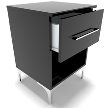 Load image into Gallery viewer, BAM! High Gloss Black One Drawer Bedside/Nightstand
