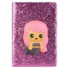 Load image into Gallery viewer, Quest Mermaid Squishy Notebook - Glitter Pink

