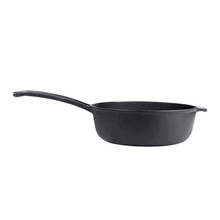 Load image into Gallery viewer, Chef Matt Black Cookware - Cast Iron 24cm Sauce Pan &amp; Lid
